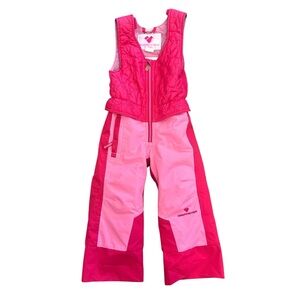 Obermeyer Girls Snow‎ Bib I-Grow Extended Wear Feature Hot Pink Size 3
